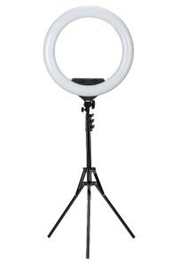 "High Brightness 26cm Ring Light in Use - Illuminate your photos and videos with precision using our versatile ring light. Perfect for content creators, makeup artists, and photographers."